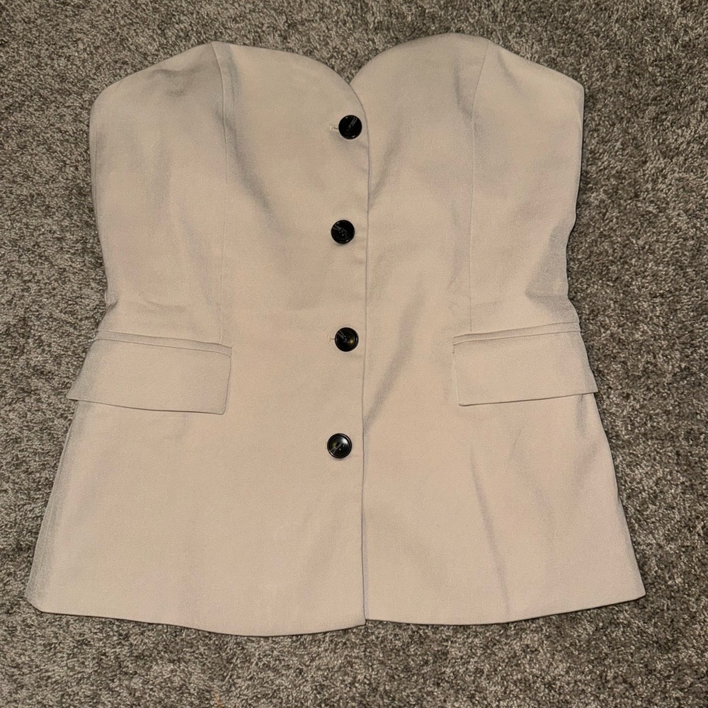 Strapless suit vest blouse